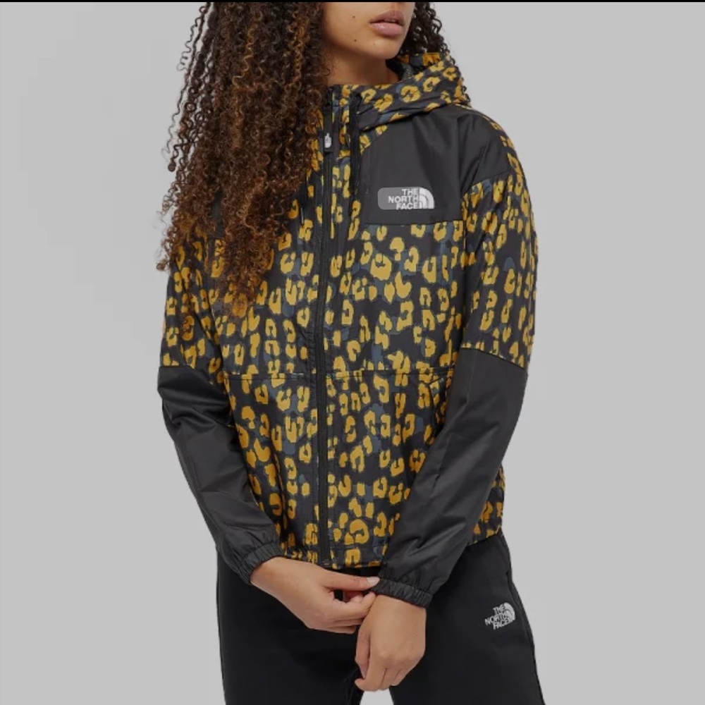 Cheetah/Leopard printed northface windbreaker